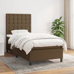 vidaXL Sommier à lattes de lit avec matelas Marron foncé 80x200 cm