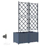 vidaXL Pots de jardin Gris 80 x 40 x 142 cm Acier