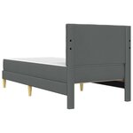 vidaXL Cadre de lit avec matelas Gris foncé 90 x 190 cm Tissu