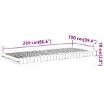 vidaXL Matelas en mousse blanc 100x220 cm 7 zones dureté 20 ILD