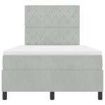Lit à sommier box avec matelas Gris clair 120x200 cm Velours