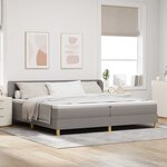 vidaXL Lit à ressorts avec matelas Taupe 200 x 200 cm tissu