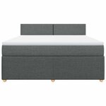 vidaXL Sommier à lattes de lit avec matelas Gris foncé 180x200cm Tissu