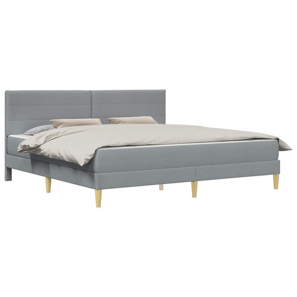vidaXL Cadre de lit Gris clair 200 x 200 cm Polyester