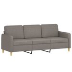 vidaXL Canapé à 3 places avec repose-pieds Taupe 180 cm Tissu