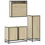vidaXL Ensemble de meubles de salle de bain 3 Pièces chêne sonoma