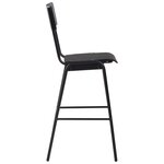vidaXL Chaises de bar lot de 2 noir contreplaqué solide et acier