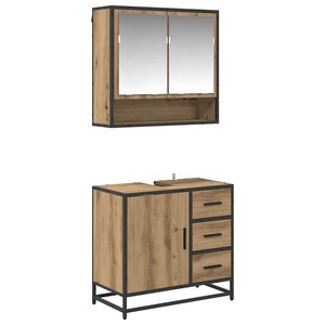 vidaXL Ensemble de mobilier de salle de bain 2 Pièces Chêne artisanal