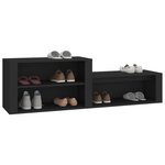 vidaXL Armoire à chaussures Noir 150x35x45 cm Bois d'ingénierie