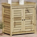 vidaXL Table de rempotage avec étagères bois de pin imprégné