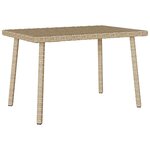 VidaXL Table basse de jardin rectangulaire beige 60x40x37 cm rotin