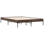 vidaXL Cadre de lit chêne marron 140x190 cm bois d'ingénierie et métal