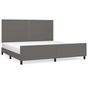 vidaXL Cadre de lit sans matelas gris 200x200 cm similicuir