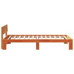 vidaXL Cadre de lit avec tête de lit marron ciré 80x200 cm en bois de pin massif