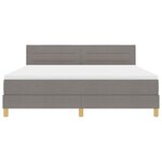 vidaXL Lit à ressort LED avec matelas Taupe 180 x 200 cm tissu