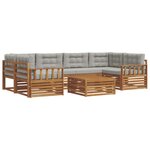 vidaXL Ensemble de canapés d'extérieur 7 pc Gris Naturel et Clair