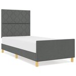 Lit cadre vidaXL Gris foncé 90x200 cm en tissu