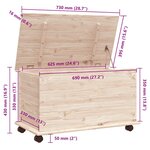 vidaXL Coffre de rangement à roulettes ALTA 73x39 5x43 cm bois de pin