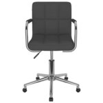vidaXL Chaise pivotante de bureau Gris foncé Tissu