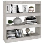 vidaXL Bibliothèque/Séparateur de pièce Gris béton 100x30x103 cm