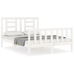 vidaXL Cadre de lit sans matelas blanc bois de pin massif