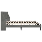 vidaXL Cadre de lit avec tête de lit Gris foncé 200 x 200 cm Velours