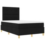vidaXL Lit à ressorts avec matelas noir petit double en tissu