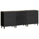 vidaXL Buffets 3 Pièces gris clair 60x33 5x75 cm bois de manguier massif