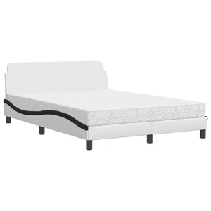 vidaXL Lit avec matelas Dover blanc et noir 140x200 cm similicuir