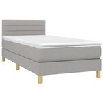 vidaXL Sommier à lattes de lit avec matelas et LED Gris clair 90x200cm