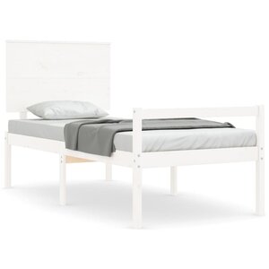 vidaXL Lit pour personne âgée sans matelas blanc bois massif