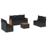 vidaXL Salon de jardin 8 Pièces avec coussins noir résine tressée