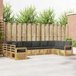 vidaXL Ensemble de canapés d'extérieur 7 Pièces Blanc et Anthracite