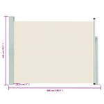 vidaXL Auvent latéral rétractable de patio 140x500 cm Crème