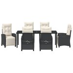 vidaXL Ensemble de jardin 7 pièces en rattan PE noir