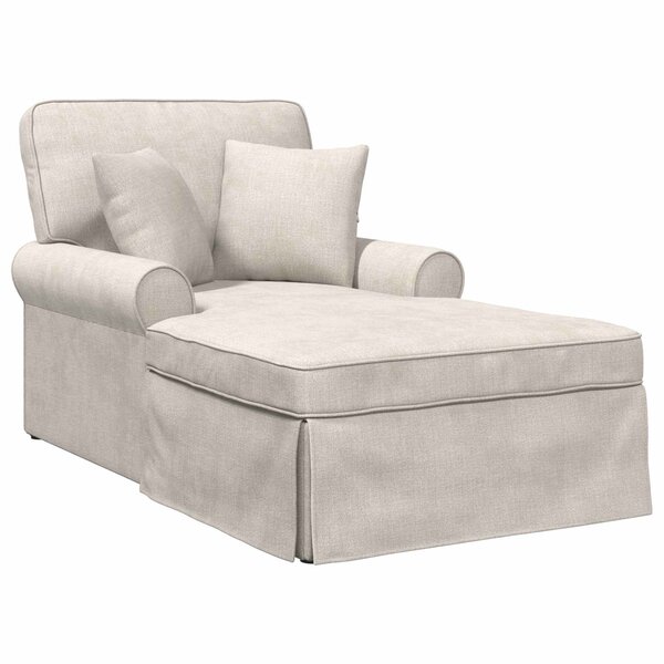vidaXL Chaise lounge avec jupe Crème 157 x 91 x 91 cm ARES