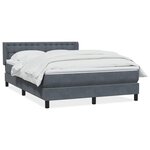 vidaXL Sommier à lattes de lit et matelas gris foncé 140x220cm velours