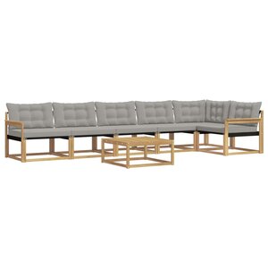 vidaXL Ensemble de canapés d'extérieur 7 pc Blanc et gris clair