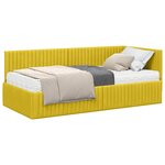 vidaXL Cadre de lit d'angle avec matelas 2 pc Jaune 90 x 190 cm