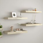 vidaXL Étagères murales flottantes 4 Pièces chêne 50x23x3 8 cm MDF