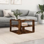 vidaXL Table basse chêne fumé 59 5x59 5x40 cm bois d'ingénierie