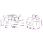 vidaXL Ensemble de canapés 2 Pièces avec coussins noir similicuir