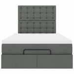vidaXL Cadre de lit ottoman avec matelas gris foncé 120x200cm tissu