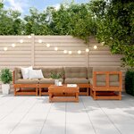 vidaXL Ensemble de salon de jardin 6 Pièces Brun cire Bois de pin massif