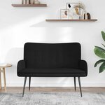 vidaXL Sofa 2 places Noir 115 x 61 x 87 cm Tissu