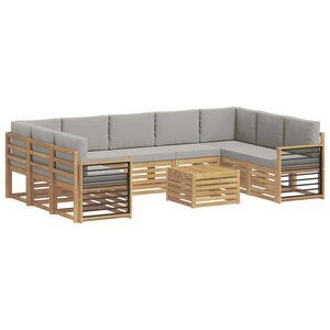 vidaXL Ensemble de canapés d'extérieur 10 pc Blanc et gris clair