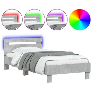 vidaXL Cadre de lit sans matelas avec lumières LED 90x200 cm