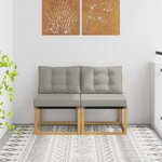 vidaXL 2 pc Sofa de milieu extérieur Blanc