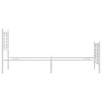 vidaXL Cadre de lit métal avec tête de lit/pied de lit blanc 80x200 cm
