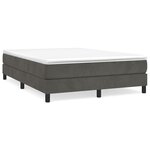 vidaXL Sommier à lattes de lit et matelas Gris foncé 140x190cm Velours